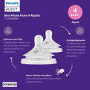 Bico para Mamadeira Avent Pétala 3.0 T4 3m+ 2 unidades